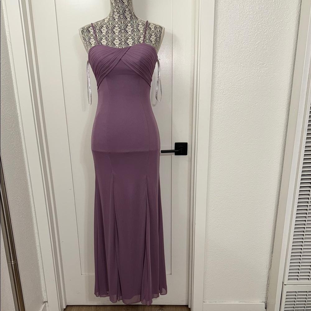 Azazie Purple Spaghetti Strap Maxi Gown for Prom